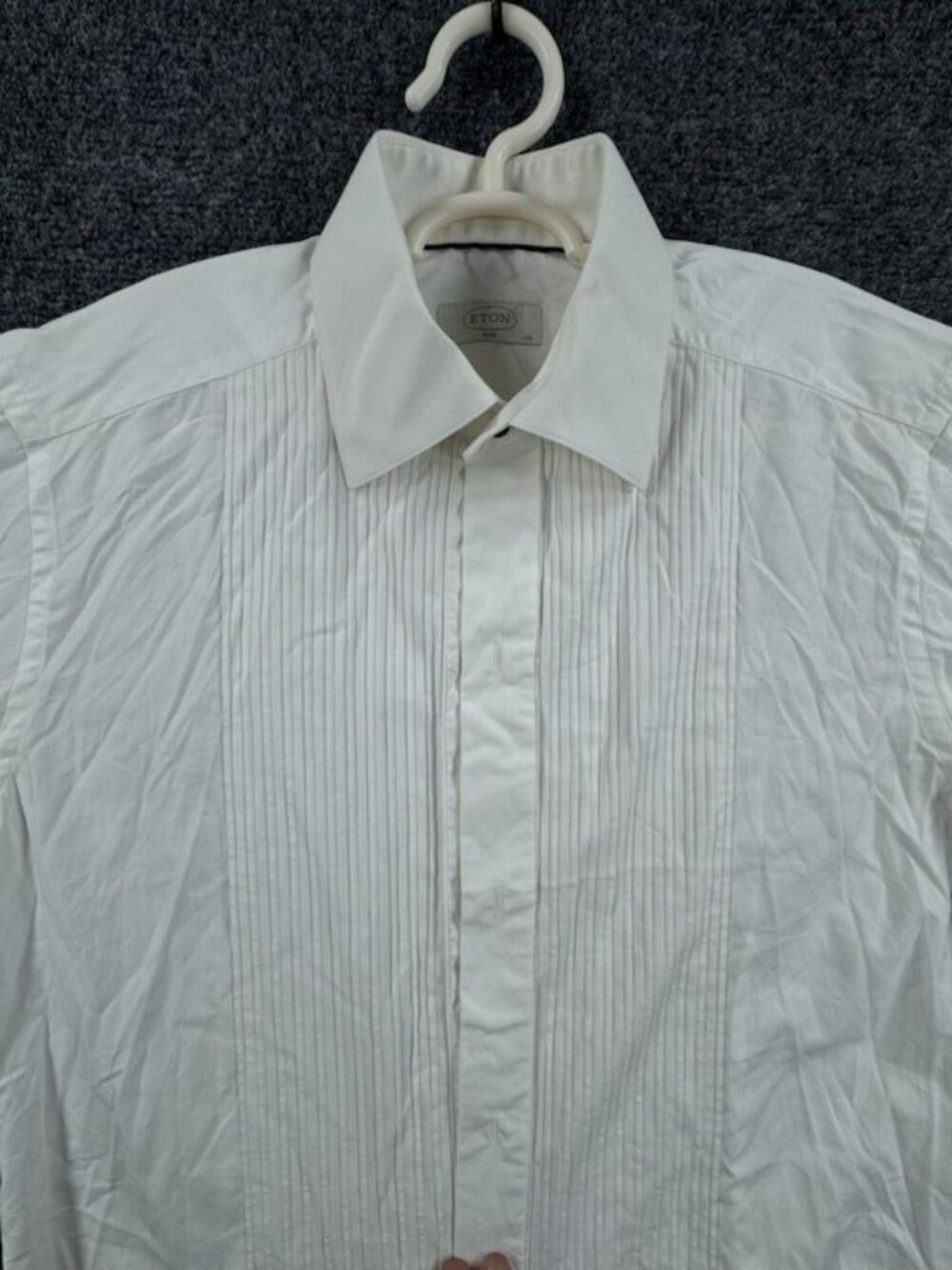 Eton 15.5 Point Cotton French Cuff Slim White Solid Elegant Work Long Sleeve